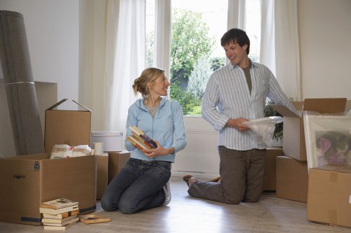 Organised packing boxes for flats and small businesses in West Kensington